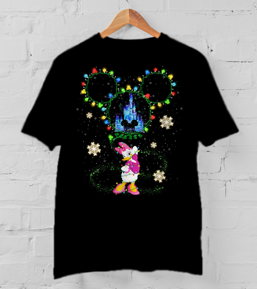 Daisy Christmas Lights Castle Mickey Ears Winter Wonderland T-Shirt