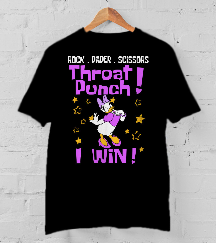 Rock Paper Scissors Throat Punch I Win Daisy Duck Stars T-Shirt