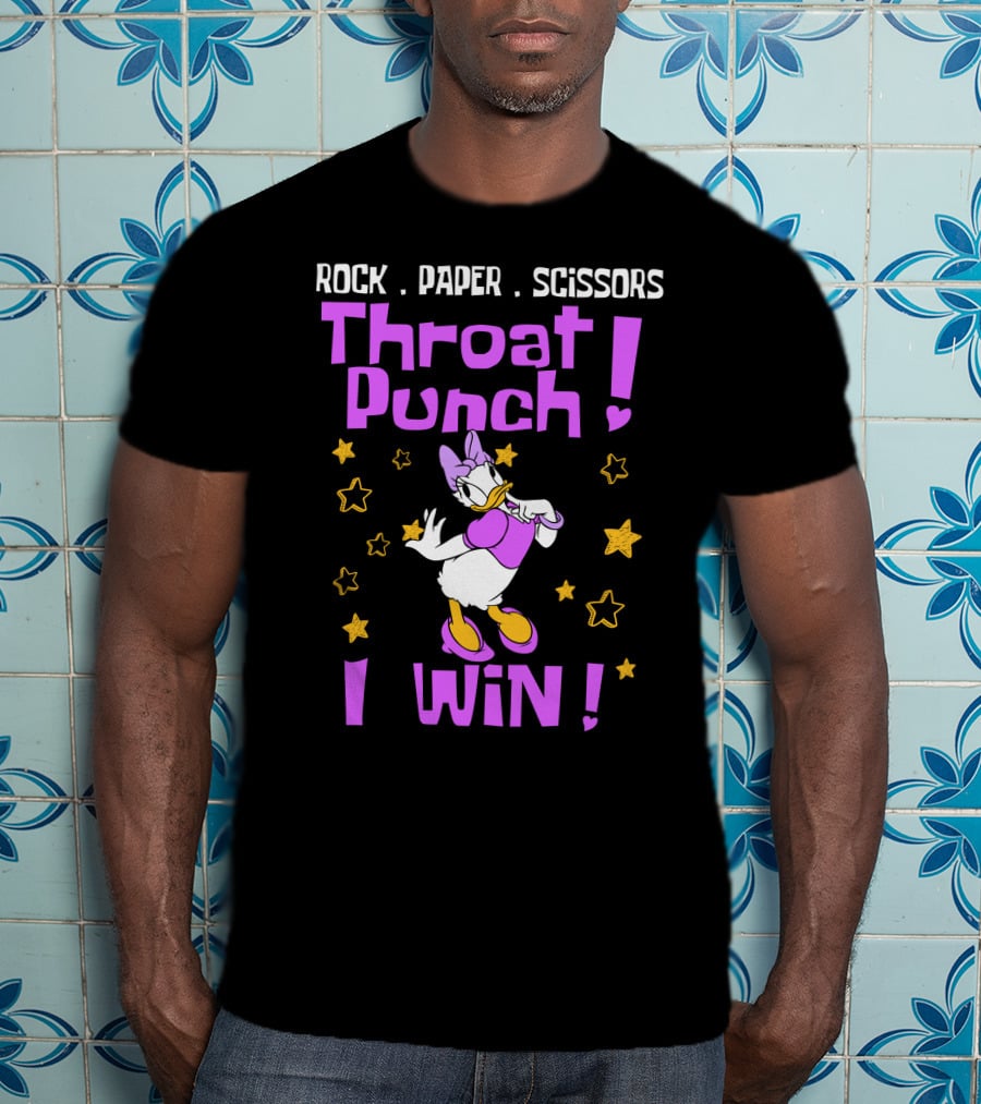 Rock Paper Scissors Throat Punch I Win Daisy Duck Stars T-Shirt