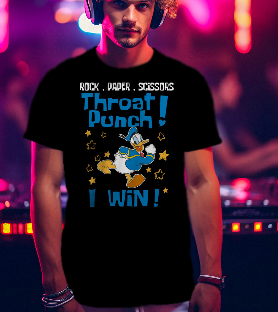 Rock Paper Scissors Throat Punch I Win T-Shirt