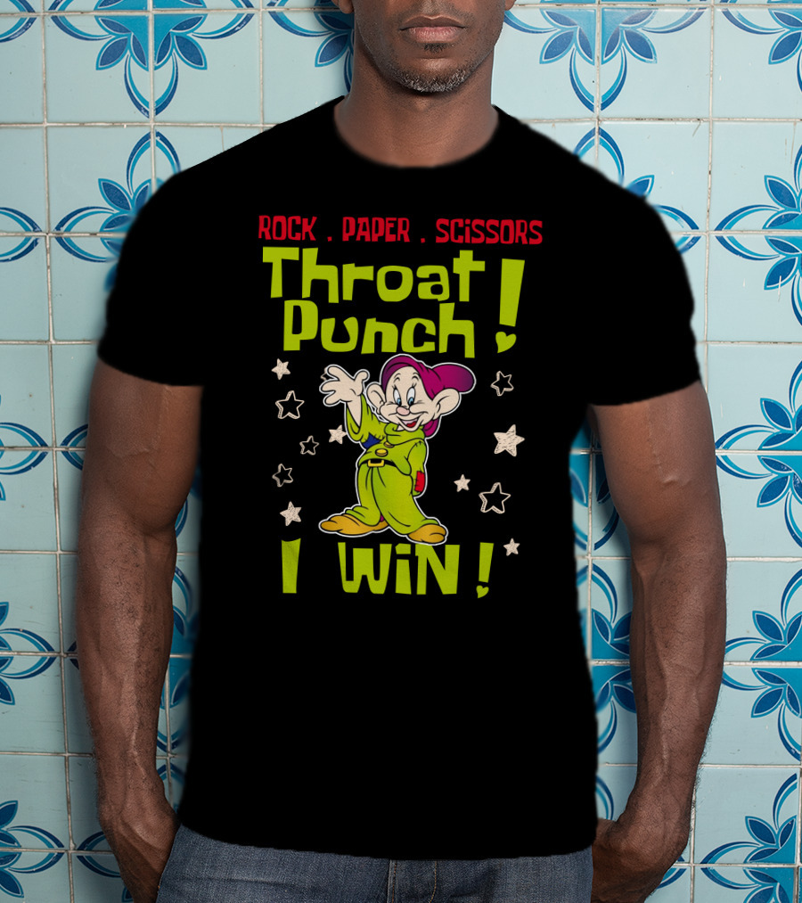 Rock Paper Scissors Throat Punch Dopey I Win T-Shirt