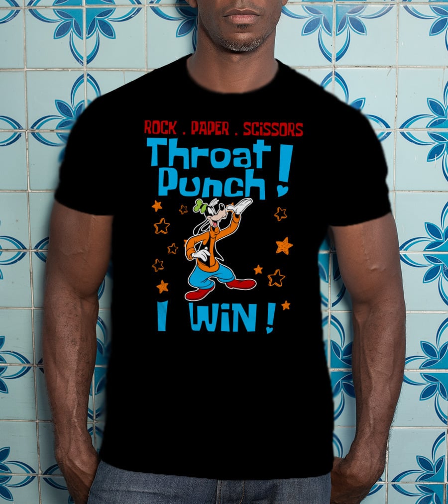 Rock Paper Scissors Throat Punch I Win Goofy T-Shirt