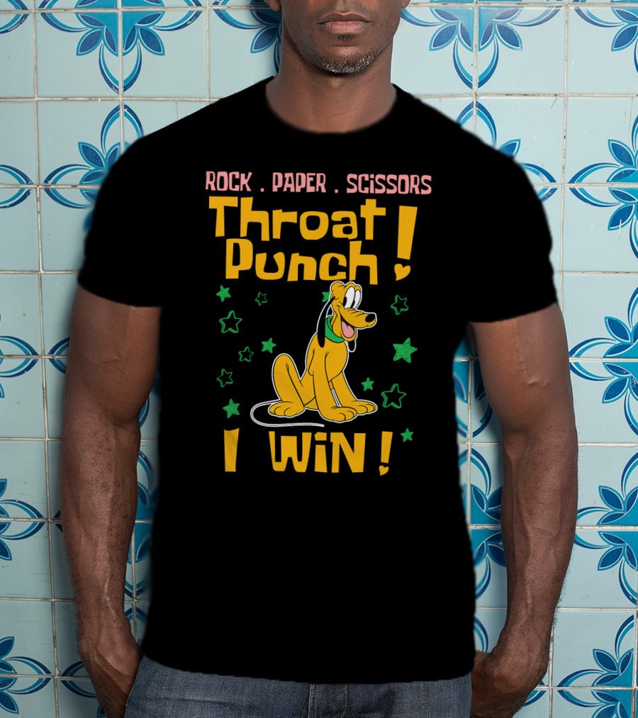 Rock Paper Scissors Throat Punch I Win Pluto Stars T-Shirt