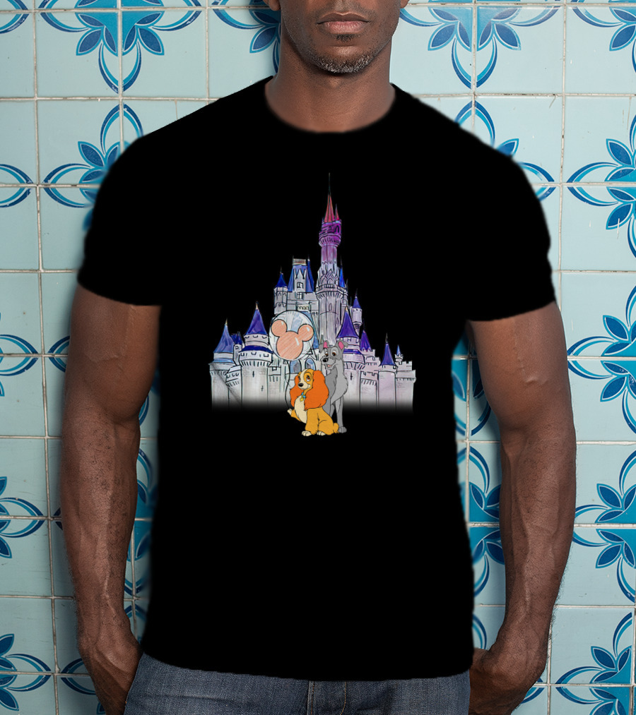 Lady And The Tramp Disney Castle Magic Balloon T-Shirt