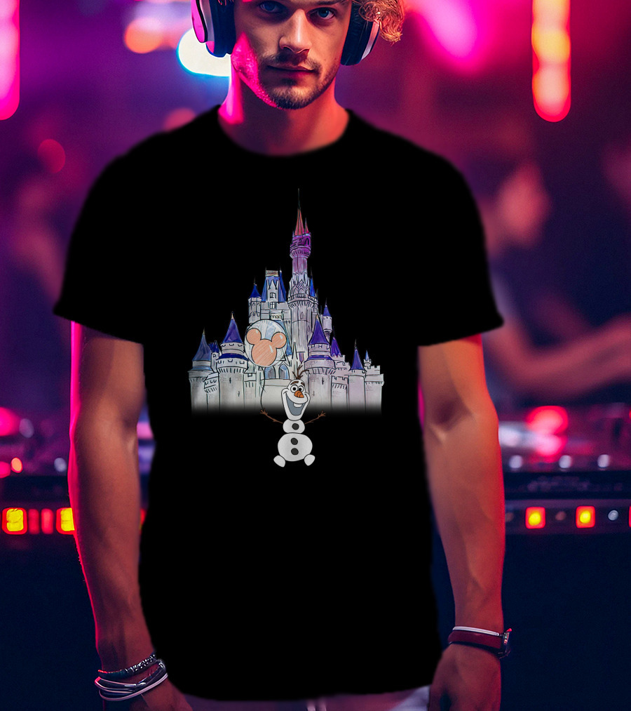 Frozen Olaf Disney Castle Mickey Balloon T-Shirt