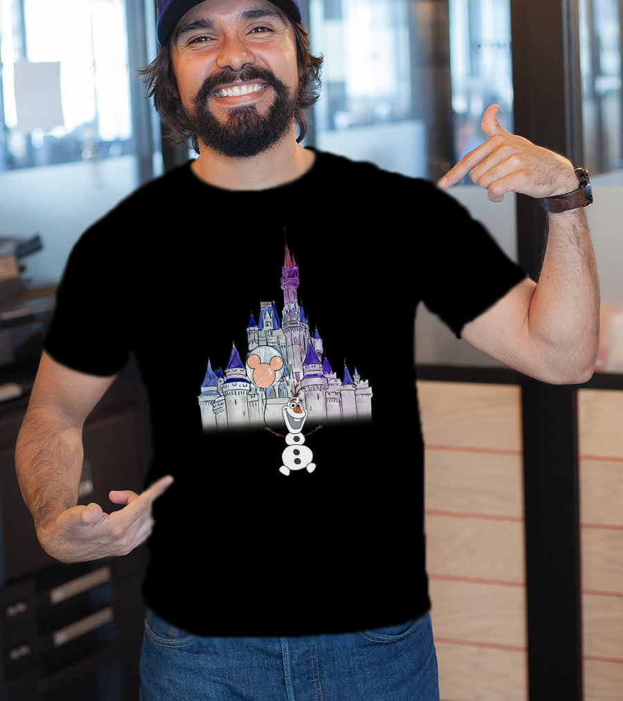 Frozen Olaf Disney Castle Mickey Balloon T-Shirt