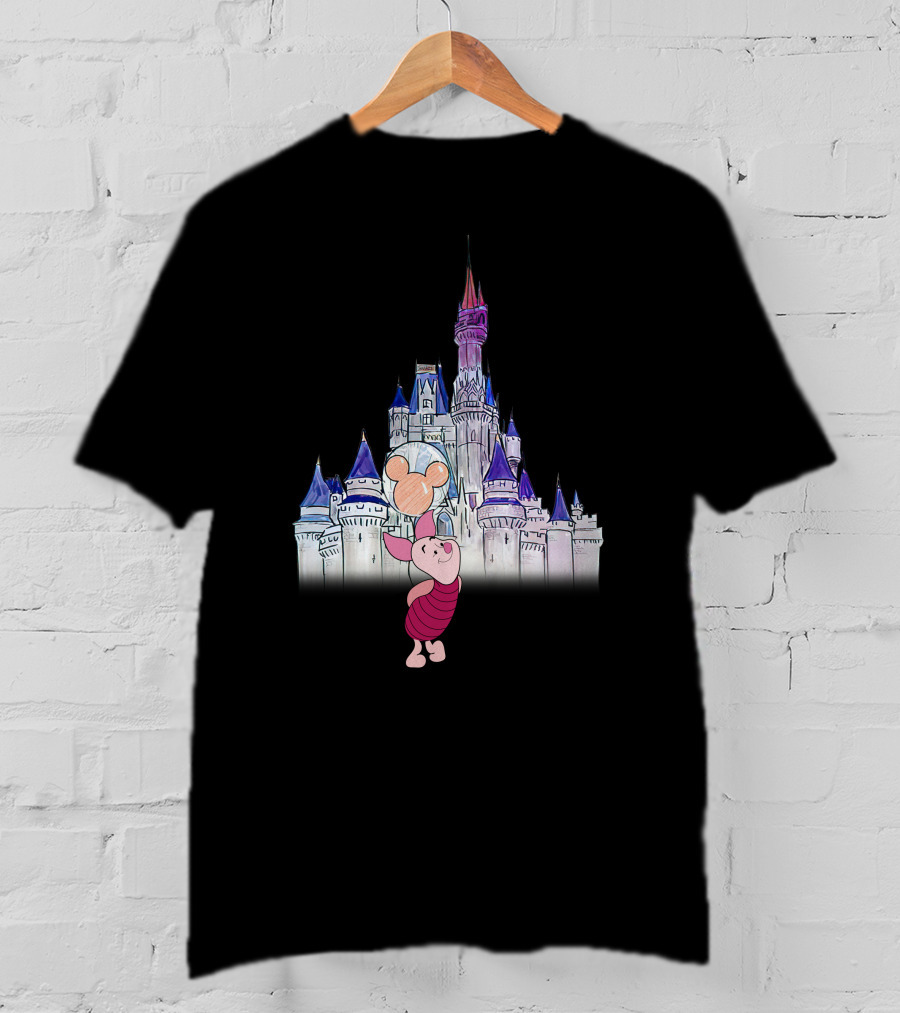 Disney Castle Piglet With Mickey Balloon T-Shirt