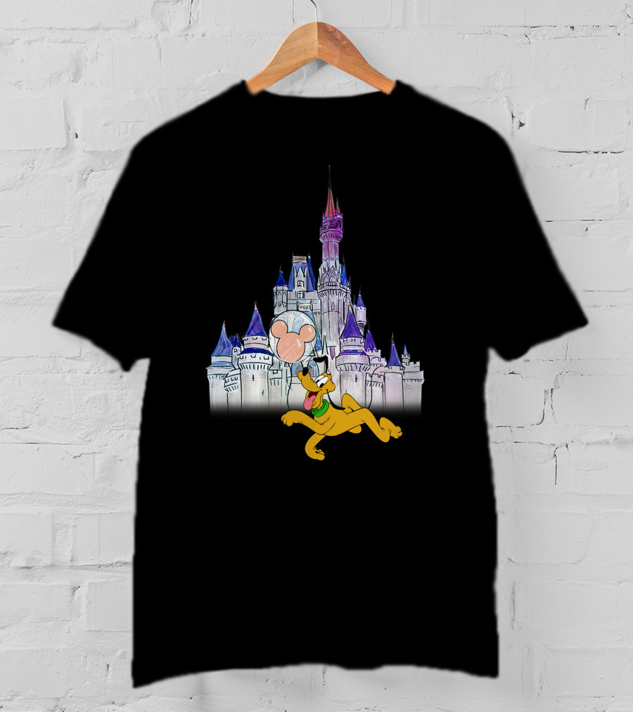 Pluto Disney Castle Mickey Balloon T-Shirt