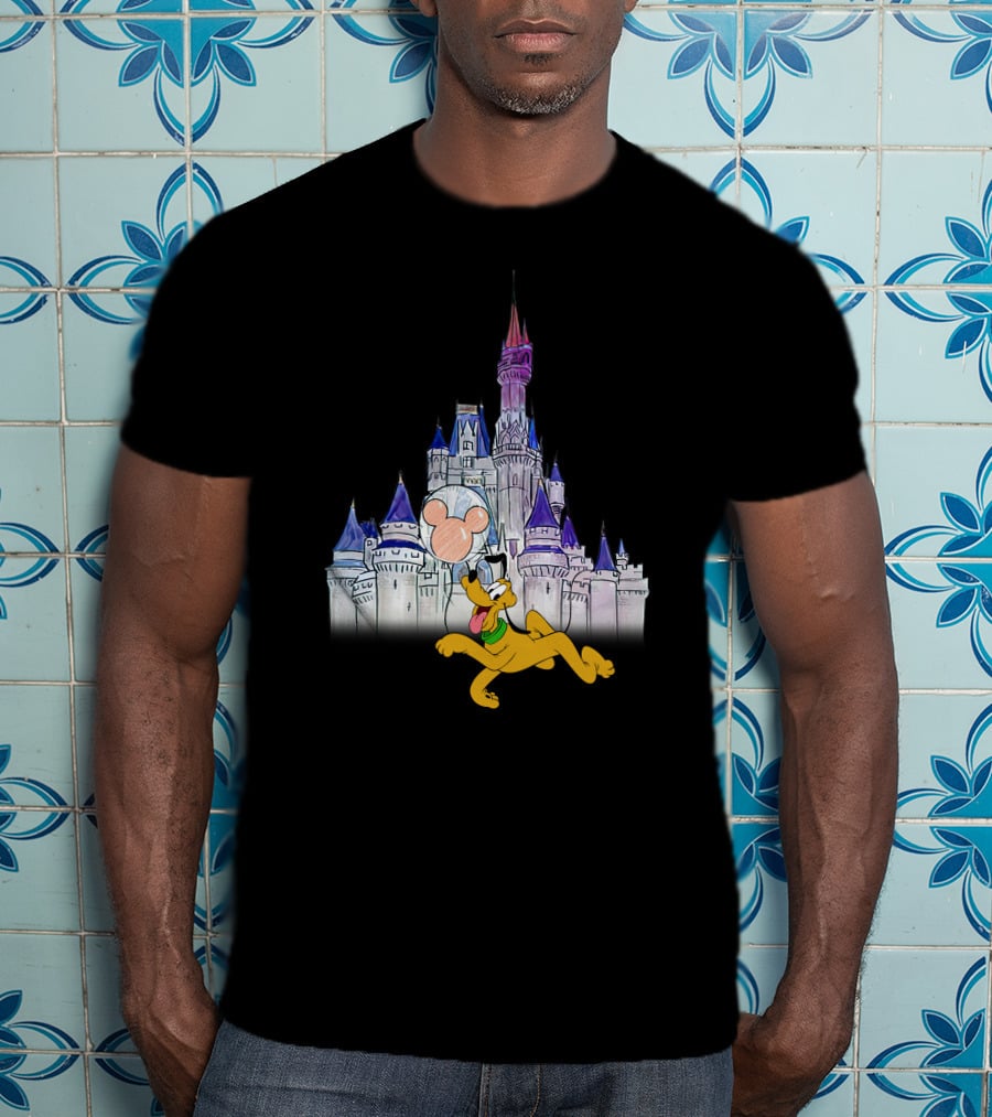 Pluto Disney Castle Mickey Balloon T-Shirt