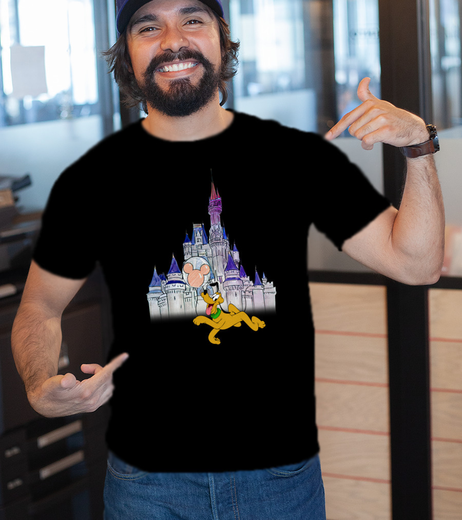 Pluto Disney Castle Mickey Balloon T-Shirt