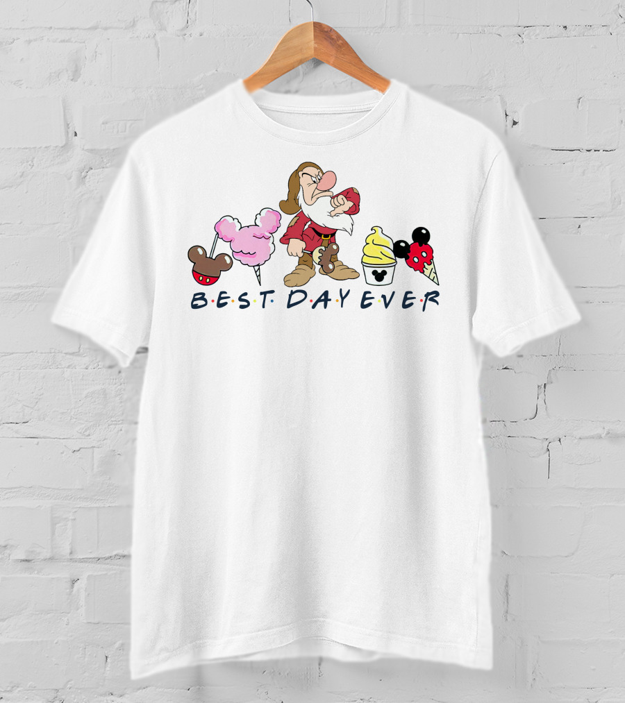 Best Day Ever Grumpy Disney Mickey Mouse Ears Cotton Candy T-Shirt