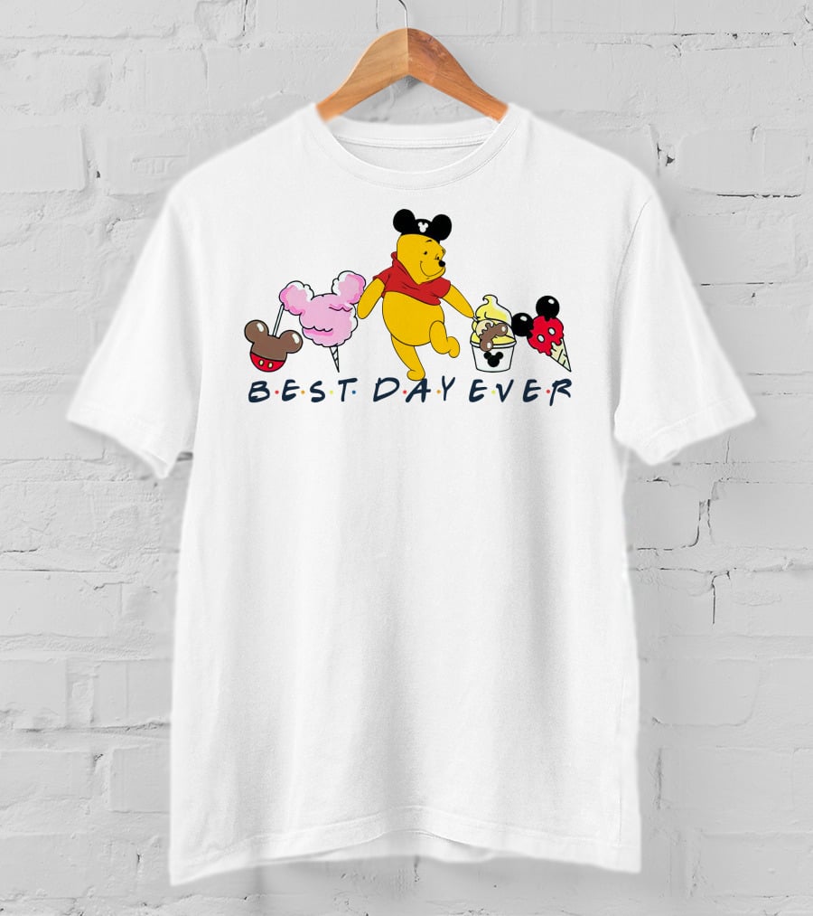 Best Day Ever Pooh Mickey Mouse Ears Ice Cream Treats T-Shirt