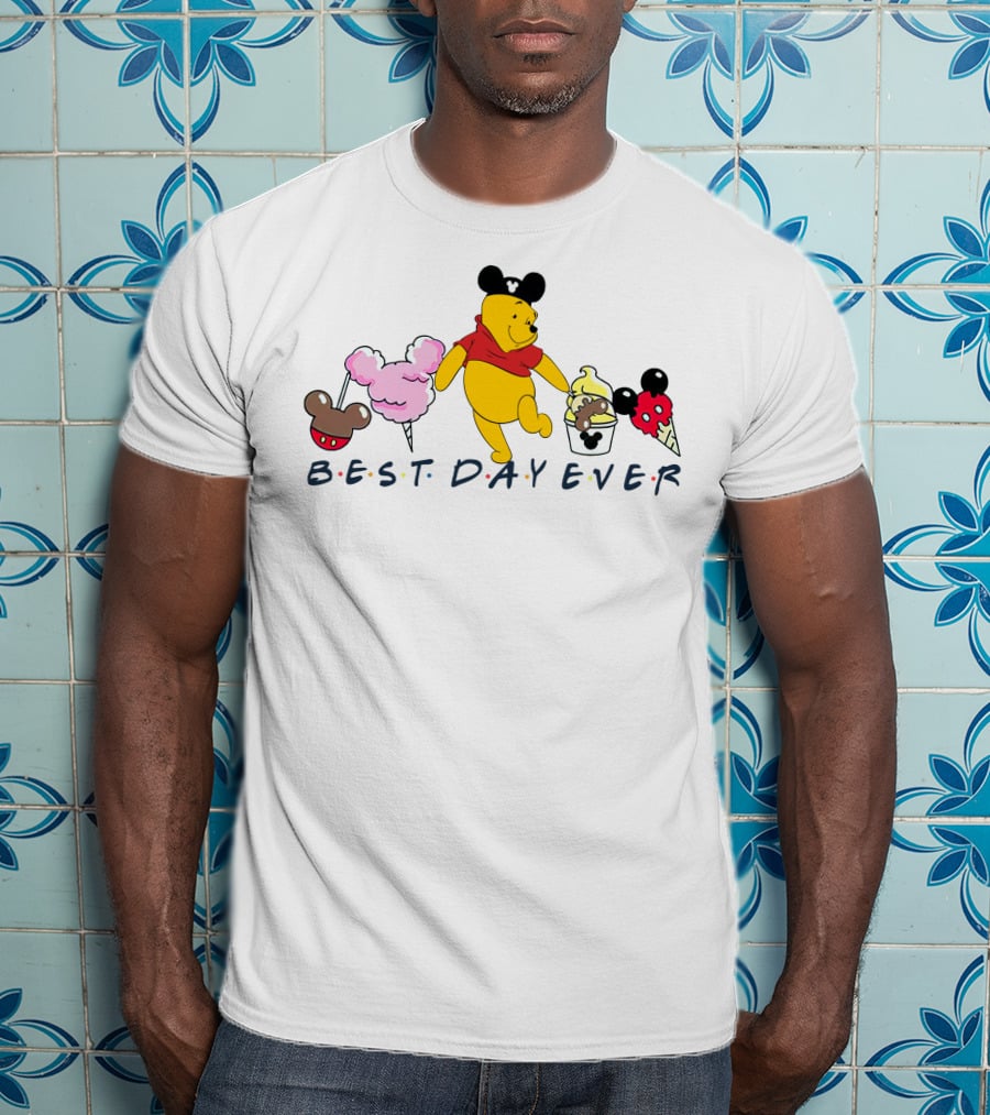 Best Day Ever Pooh Mickey Mouse Ears Ice Cream Treats T-Shirt