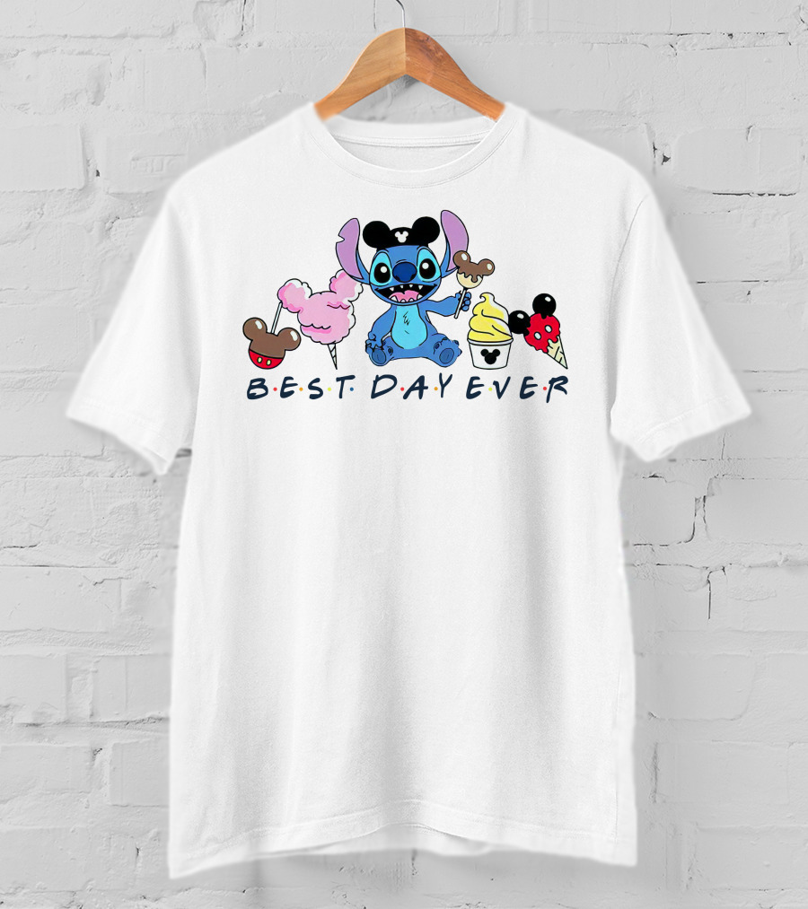 Stitch Best Day Ever With Theme Park Treats And Accessories T-Shirt
