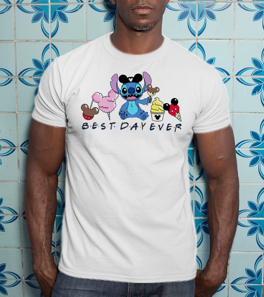 Stitch Best Day Ever With Theme Park Treats And Accessories T-Shirt