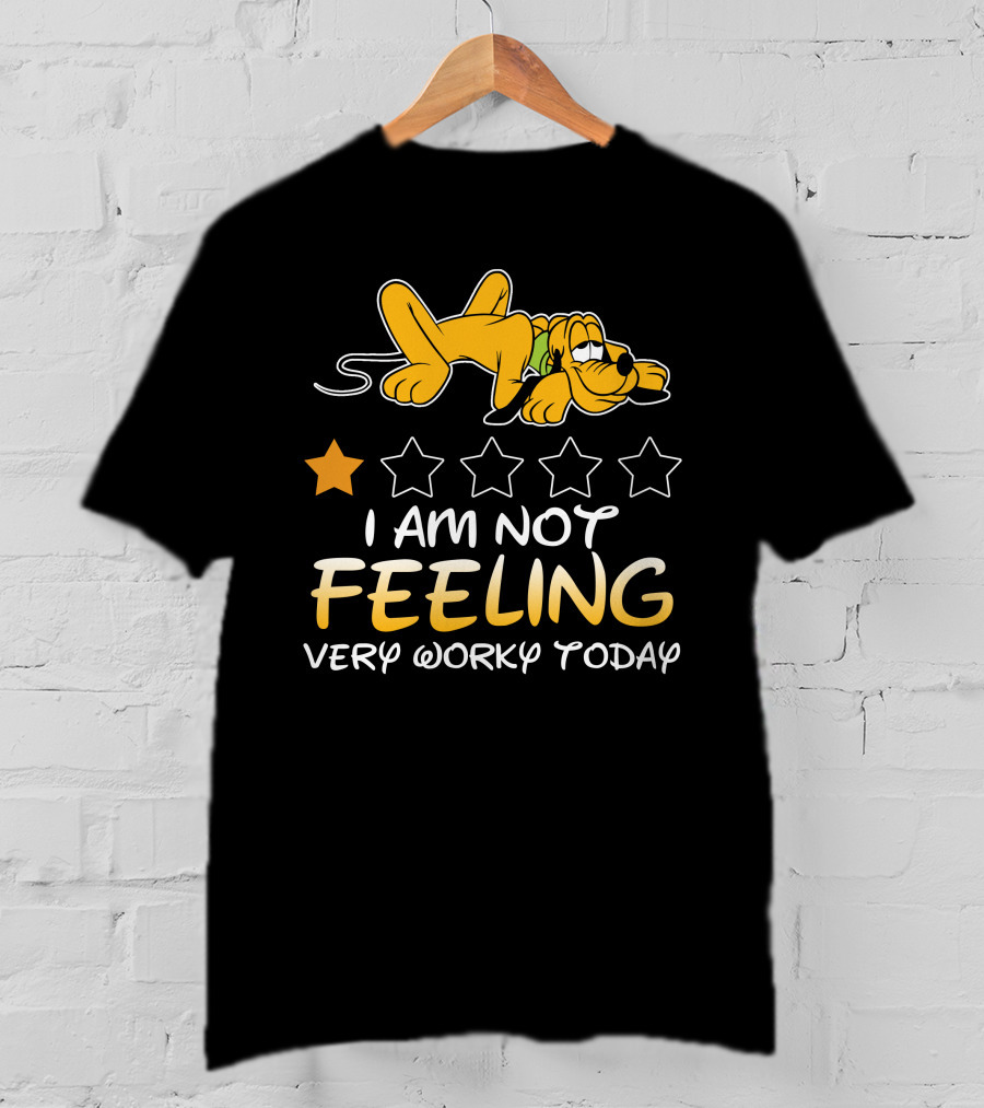 Pluto I Am Not Feeling Very Worky Today Five Star Rating T-Shirt