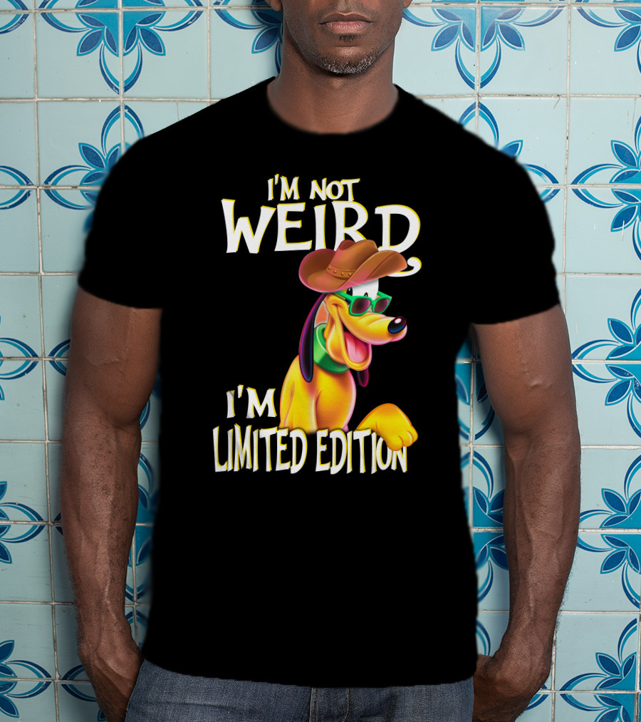 I'm Not Weird I'm Pluto Wearing Cowboy Hat And Sunglasses T-Shirt