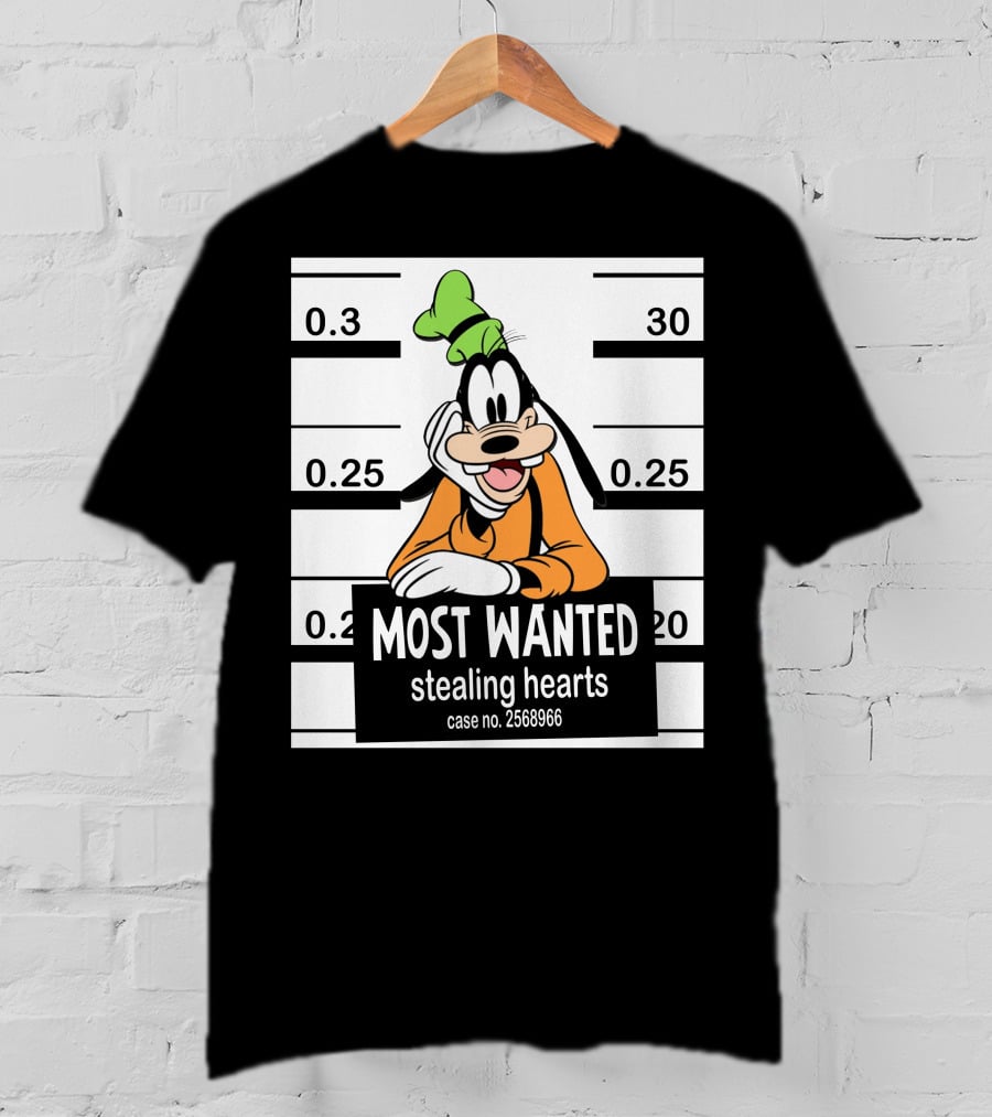 Most Wanted Goofy Stealing Hearts Case No. 2568966 T-Shirt
