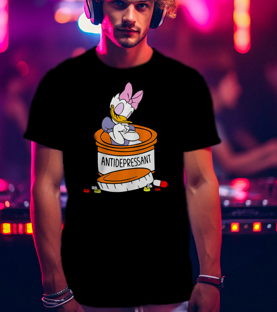 Daisy Antidepressant Bottle Cartoon T-Shirt