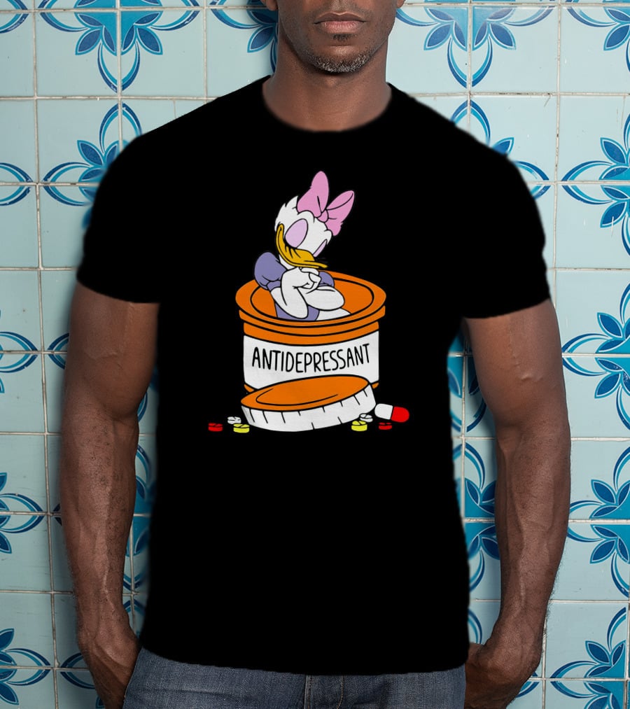 Daisy Antidepressant Bottle Cartoon T-Shirt