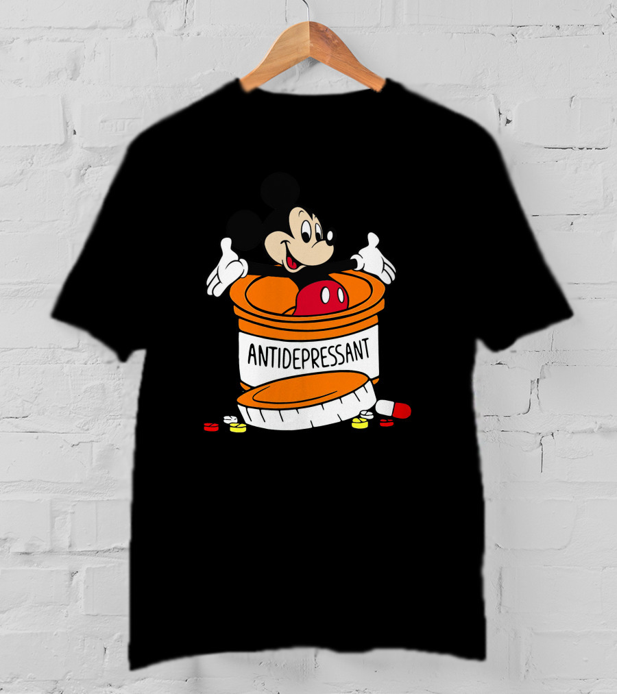 Mickey Antidepressant Pills Bottle T-Shirt