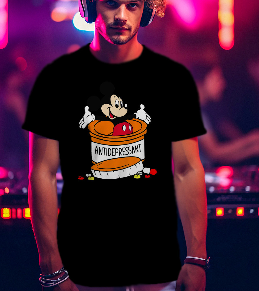 Mickey Antidepressant Pills Bottle T-Shirt