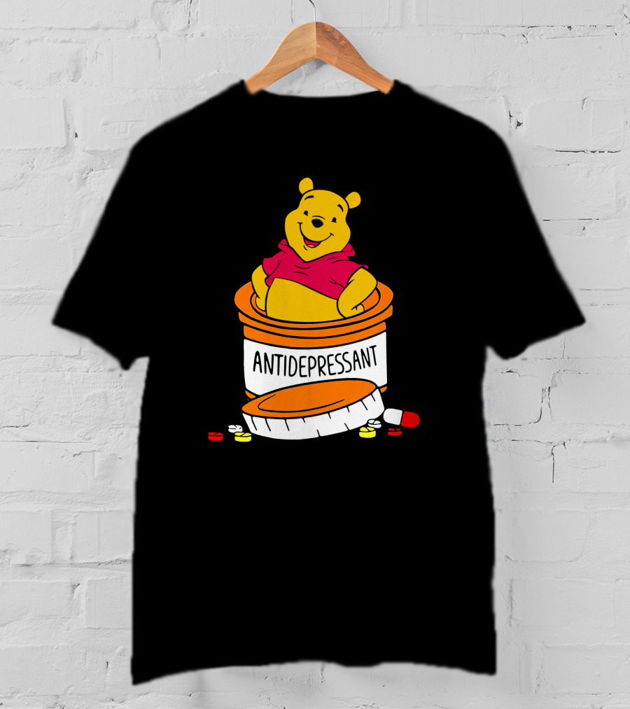 Pooh Antidepressant Jar With Pills T-Shirt