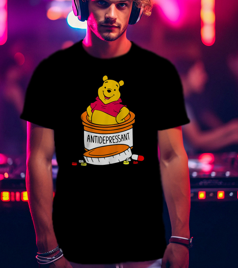 Pooh Antidepressant Jar With Pills T-Shirt