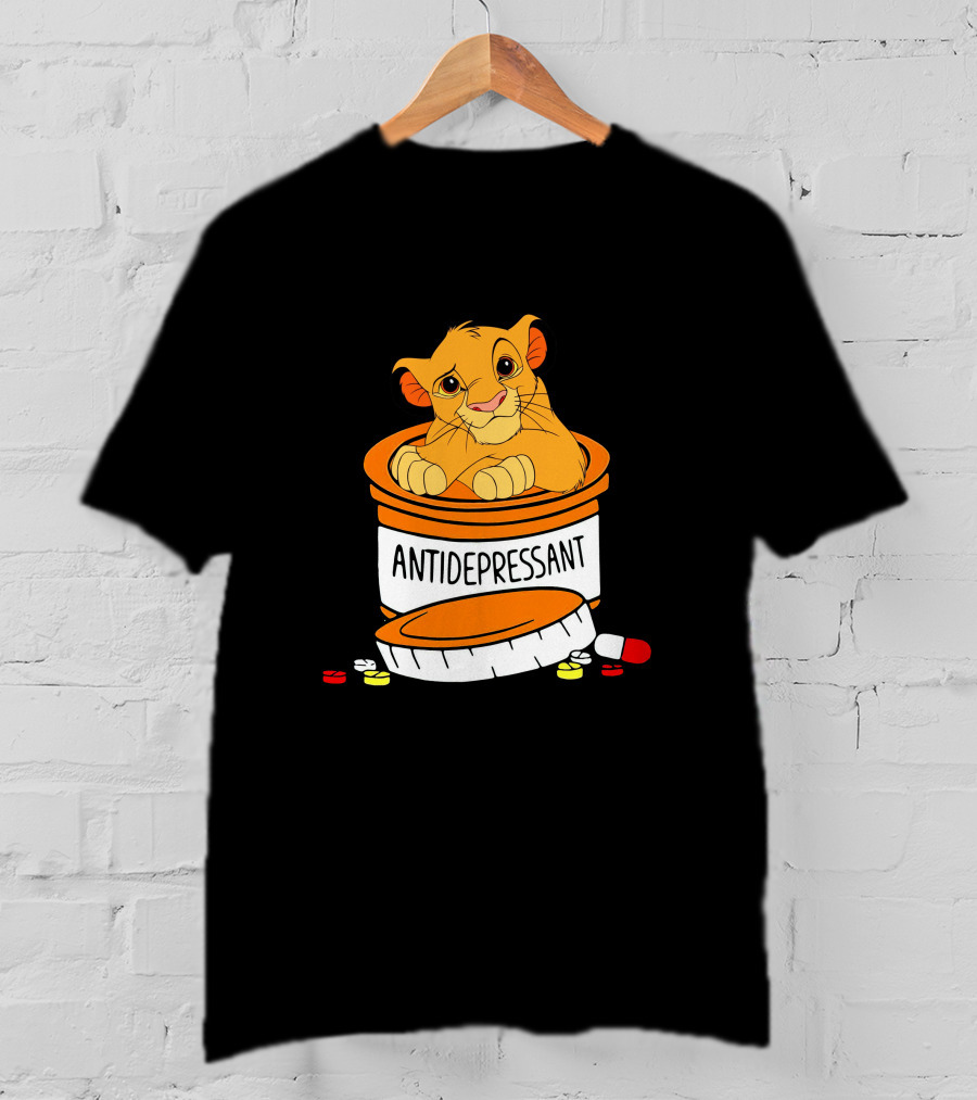 Simba Antidepressant Prescription Cartoon Pills T-Shirt