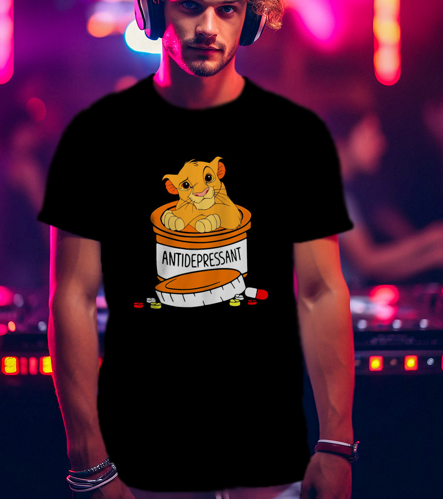Simba Antidepressant Prescription Cartoon Pills T-Shirt