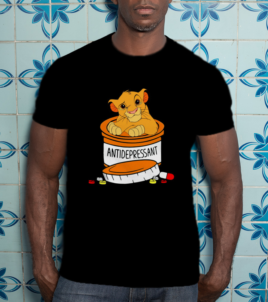 Simba Antidepressant Prescription Cartoon Pills T-Shirt