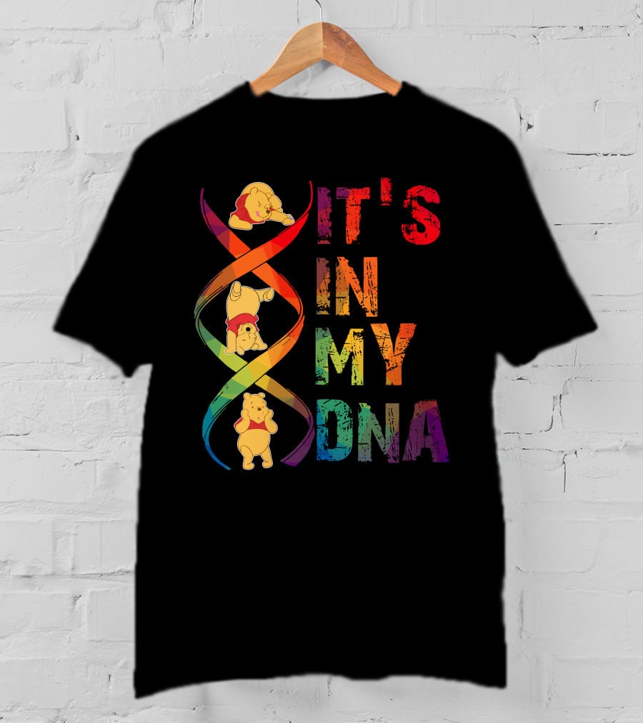 Winnie The Pooh It's In My Dna Rainbow T-Shirt