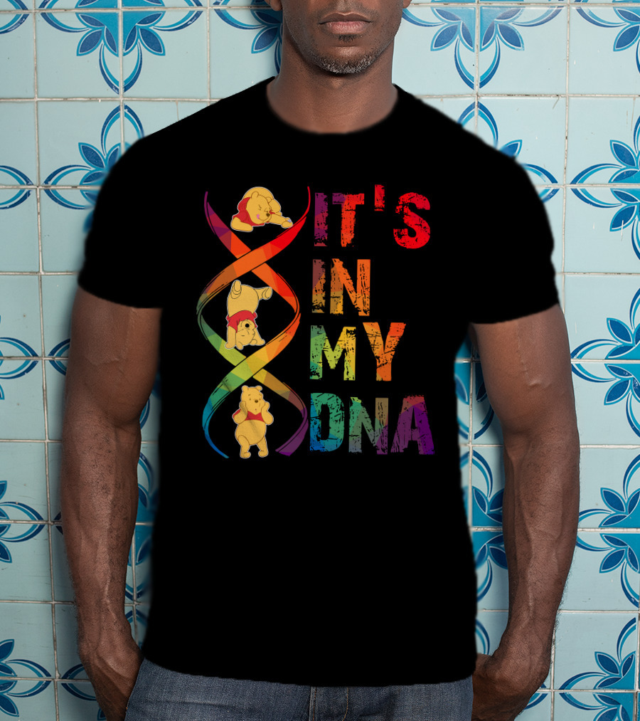 Winnie The Pooh It's In My Dna Rainbow T-Shirt