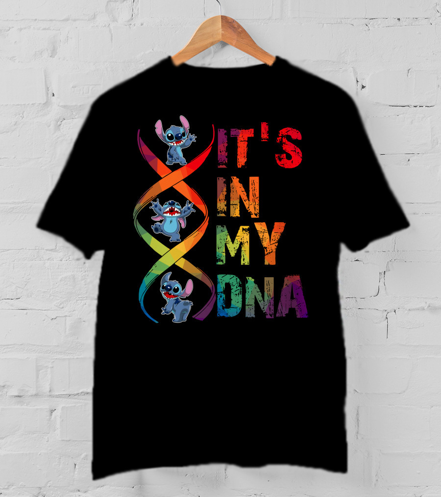 Stitch It's In My Dna Rainbow Dna Helix T-Shirt