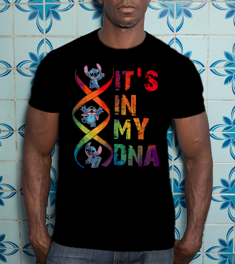 Stitch It's In My Dna Rainbow Dna Helix T-Shirt