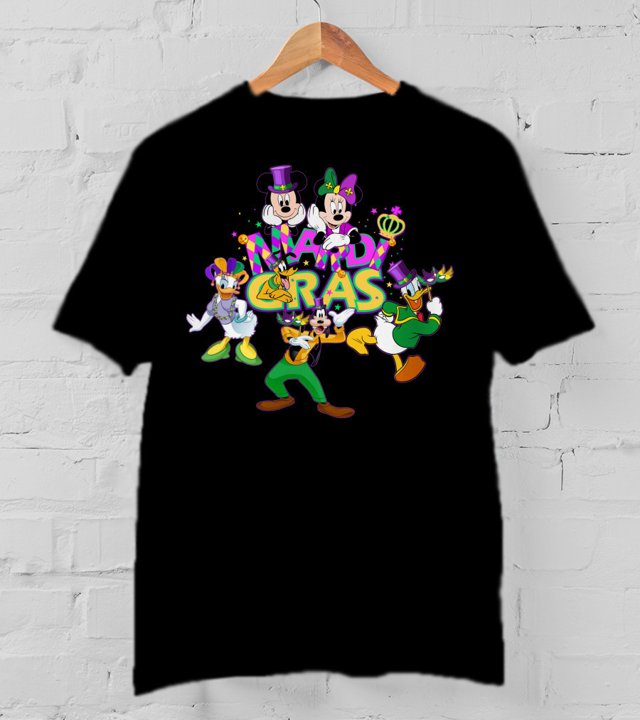 Mardi Gras Mickey Minnie Donald Daisy Goofy T-Shirt