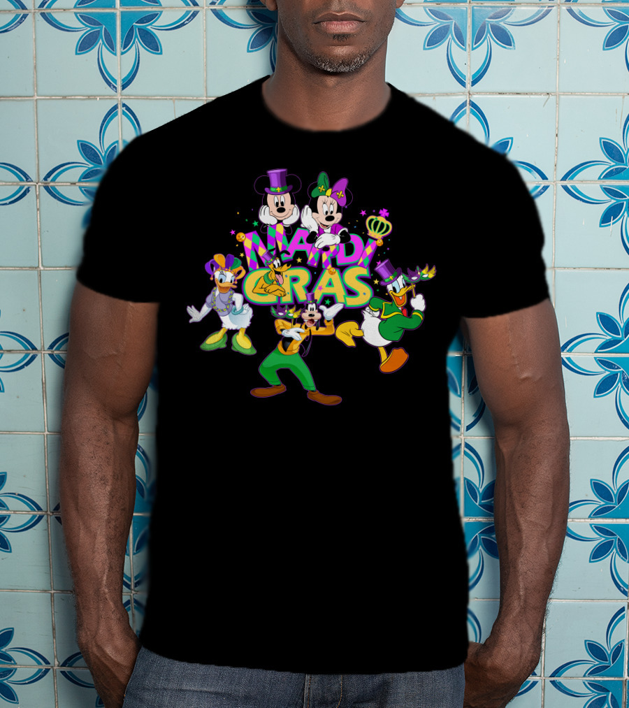 Mardi Gras Mickey Minnie Donald Daisy Goofy T-Shirt