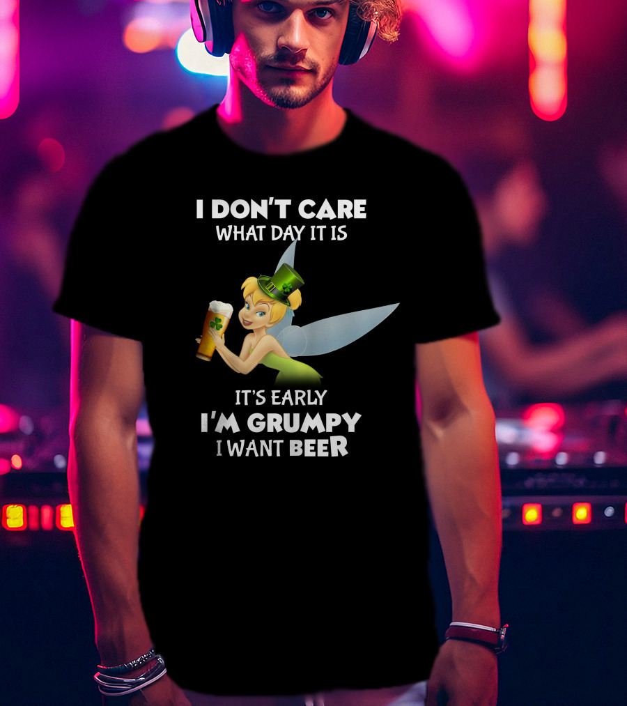 Tinker Bell St. Patrick's Grumpy Beer Day T-Shirt