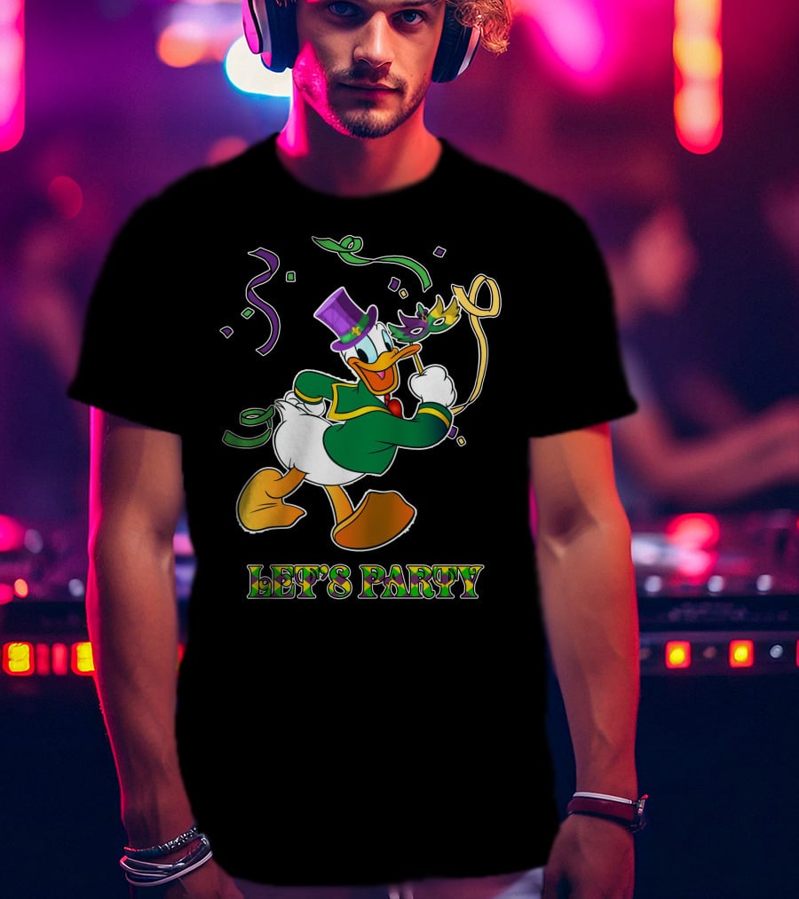 Donald Let's Party Mardi Gras Celebration T-Shirt