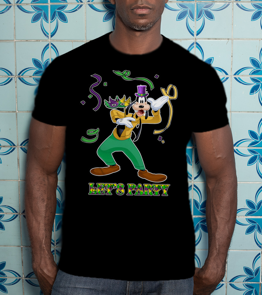 Goofy Let's Party Mardi Gras Celebration T-Shirt