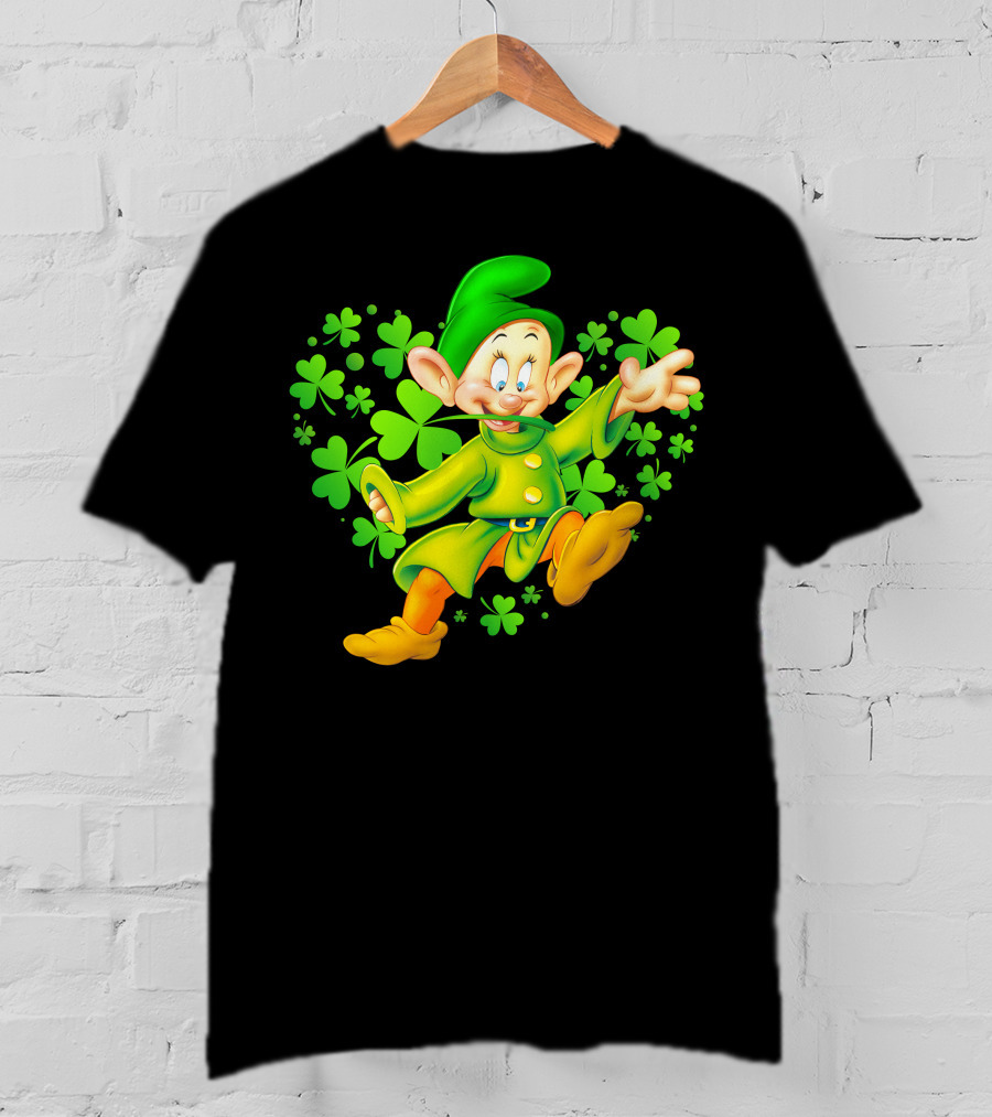 Dopey Green Clover Dance With Shamrocks T-Shirt