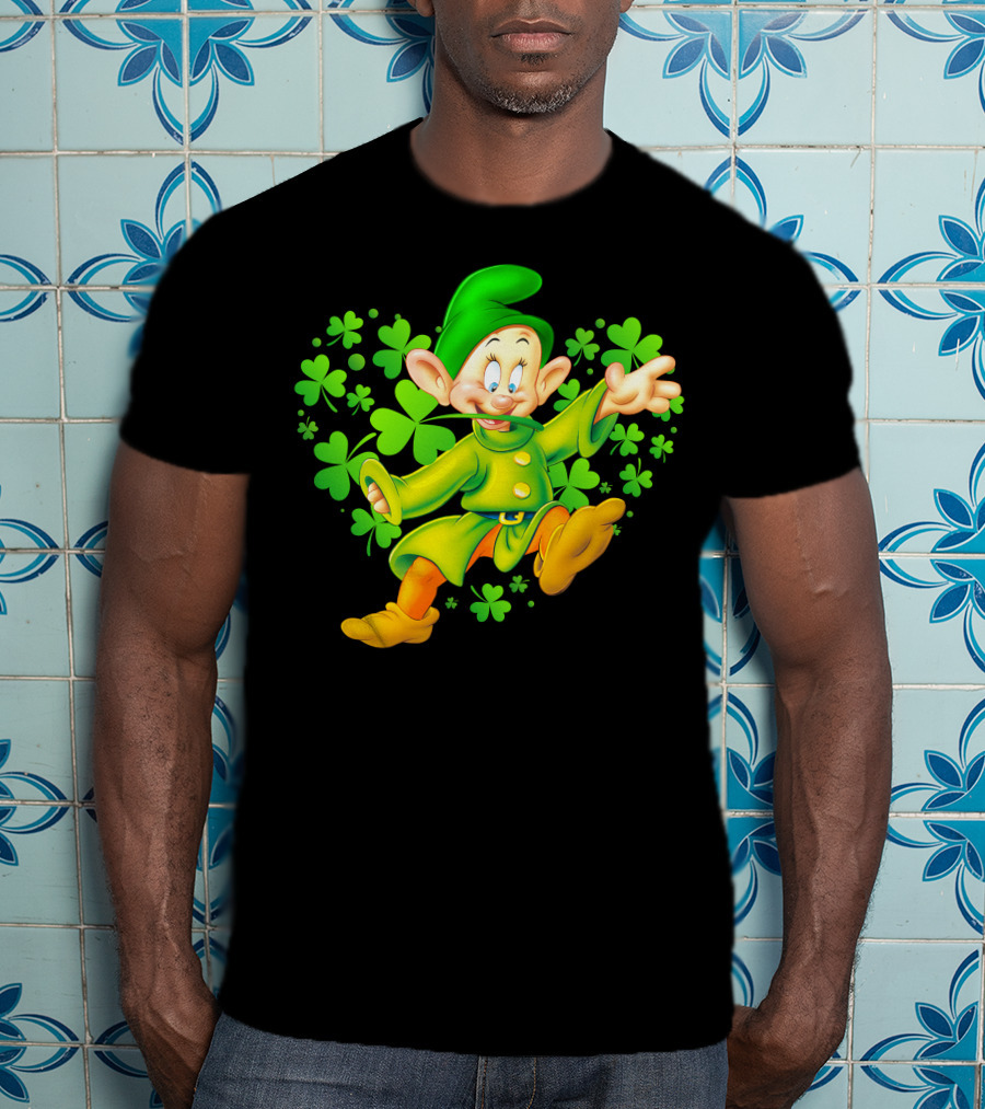 Dopey Green Clover Dance With Shamrocks T-Shirt