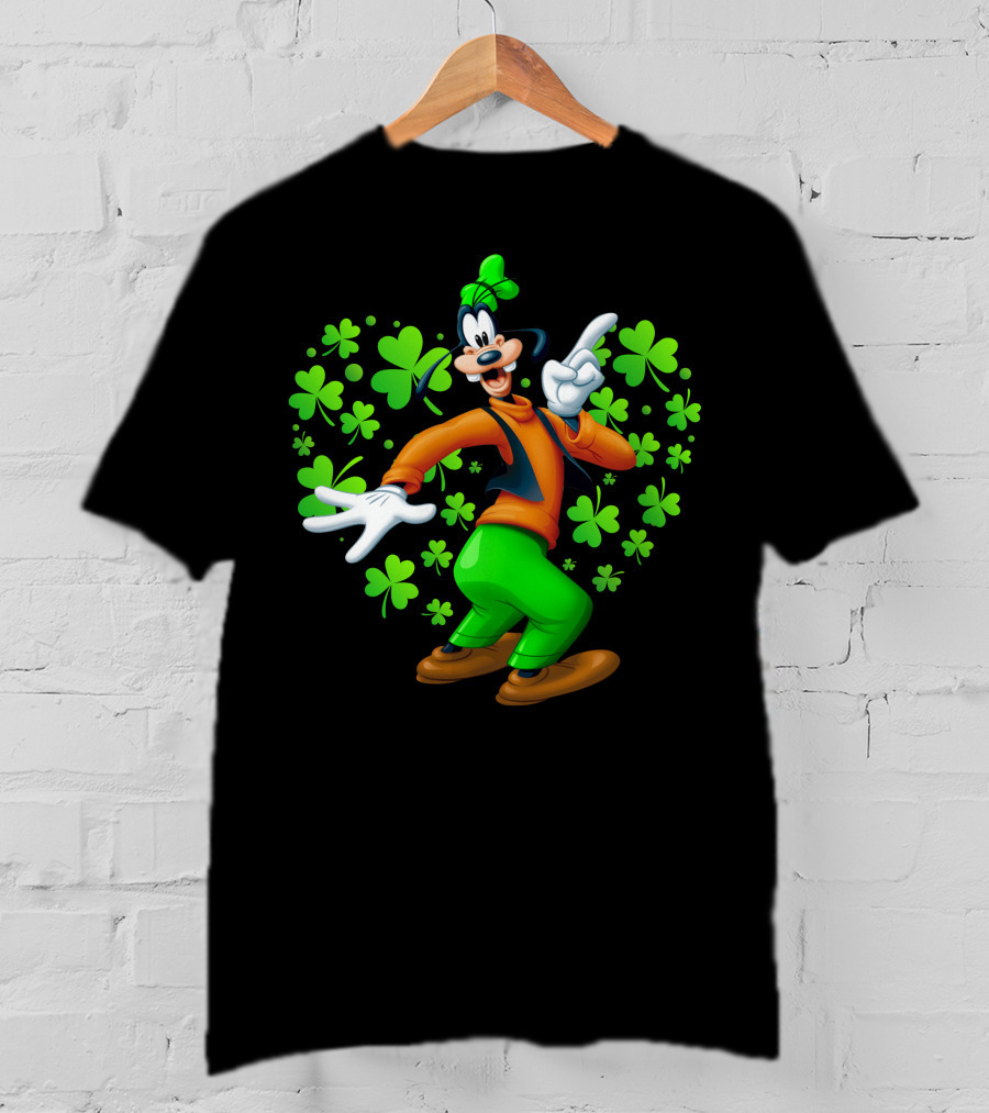 Goofy St. Patrick's Day Shamrock Celebration T-Shirt