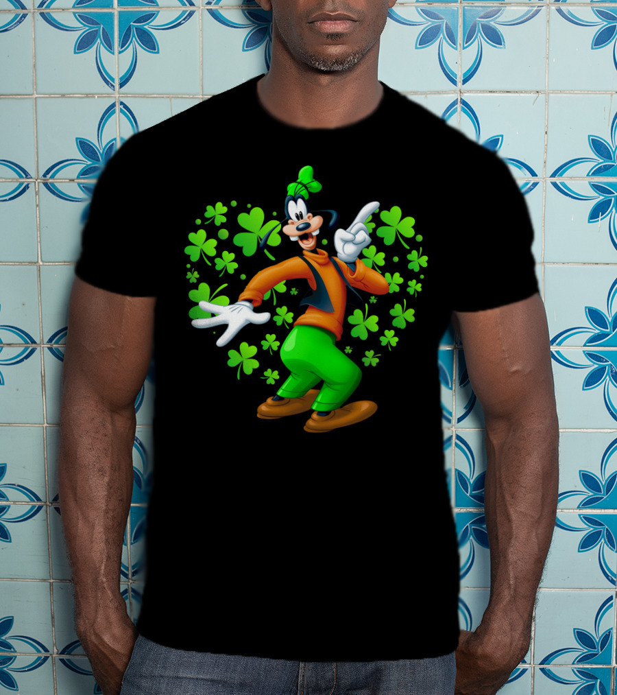 Goofy St. Patrick's Day Shamrock Celebration T-Shirt
