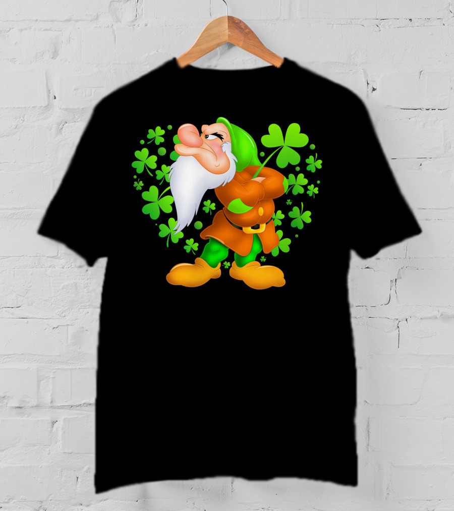 Grumpy Dwarf With Shamrock T-Shirt