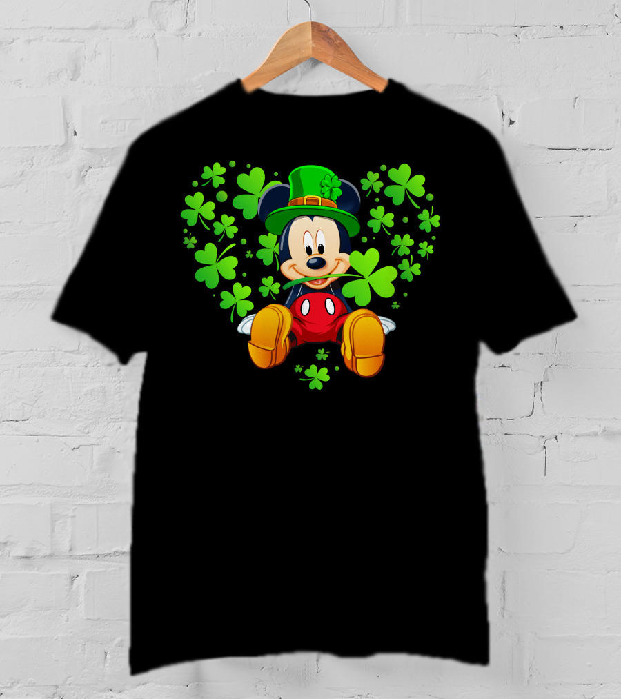 Mickey Mouse St. Patrick's Day Shamrock Hat T-Shirt