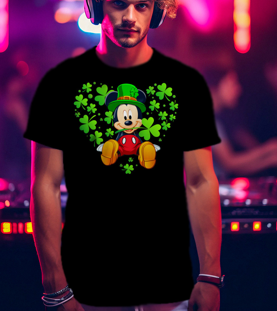 Mickey Mouse St. Patrick's Day Shamrock Hat T-Shirt