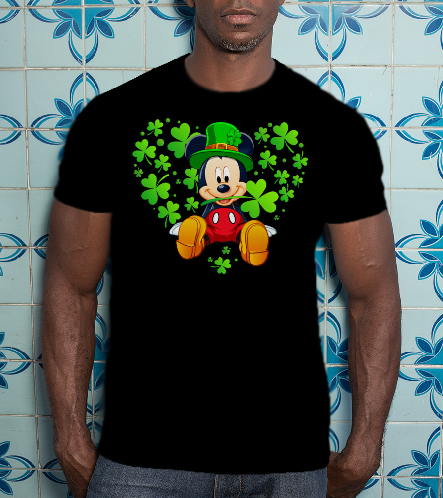 Mickey Mouse St. Patrick's Day Shamrock Hat T-Shirt