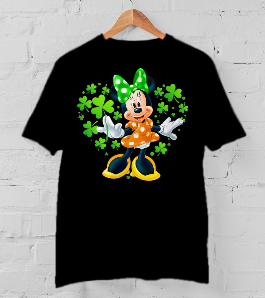 Minnie Mouse Green Clover Polka Dots T-Shirt