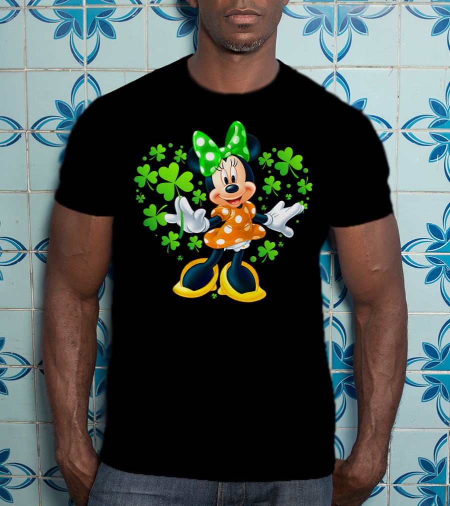 Minnie Mouse Green Clover Polka Dots T-Shirt